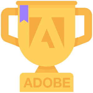 graphic of adobe analytics winner trophy