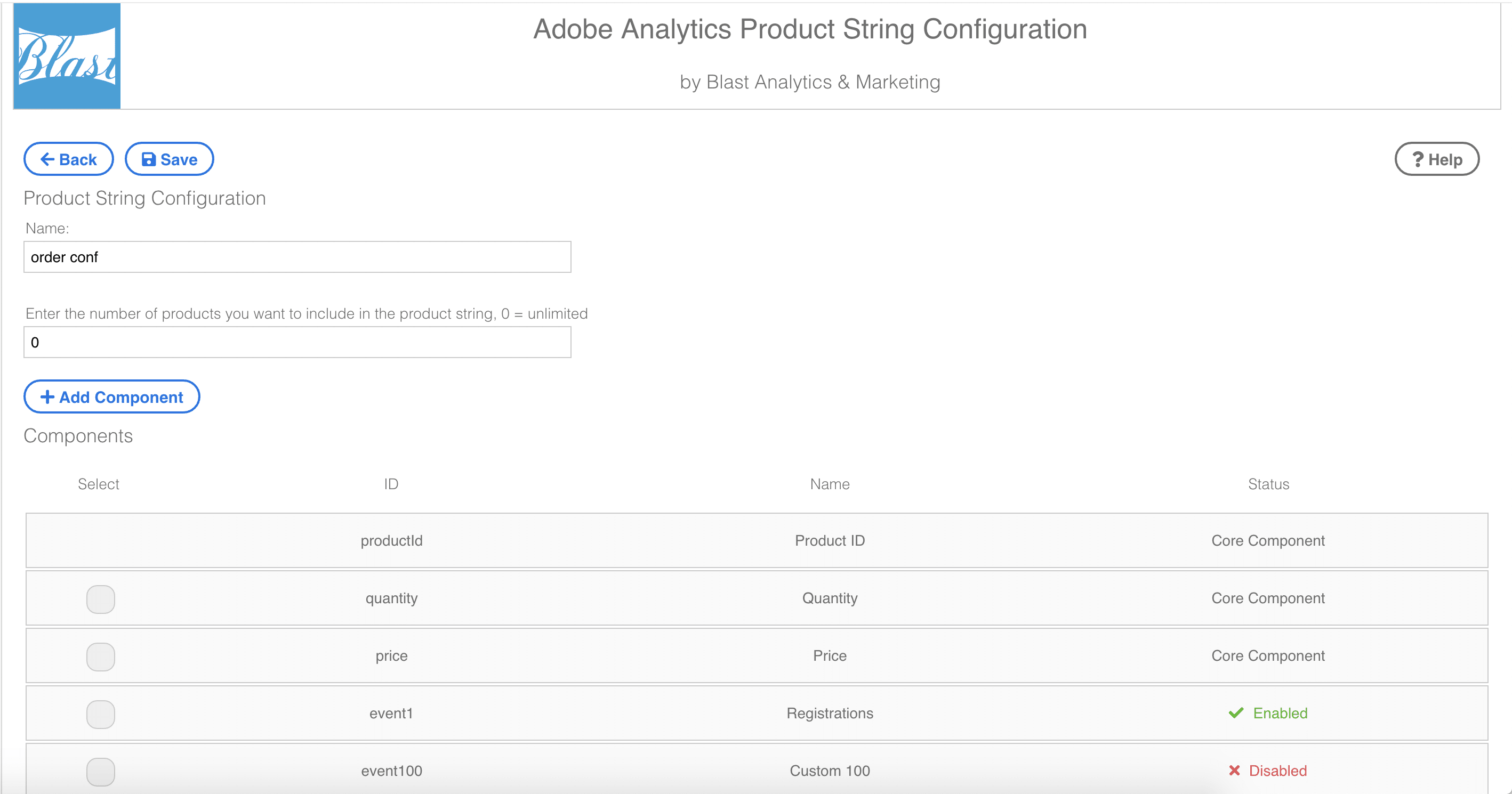 adobe analytics product string configuration